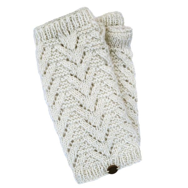 FIR STITCH WRISTWARMERS IN WHITE