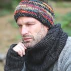 FLEECE LINED CABLE SNOOD IN CHARCOAL