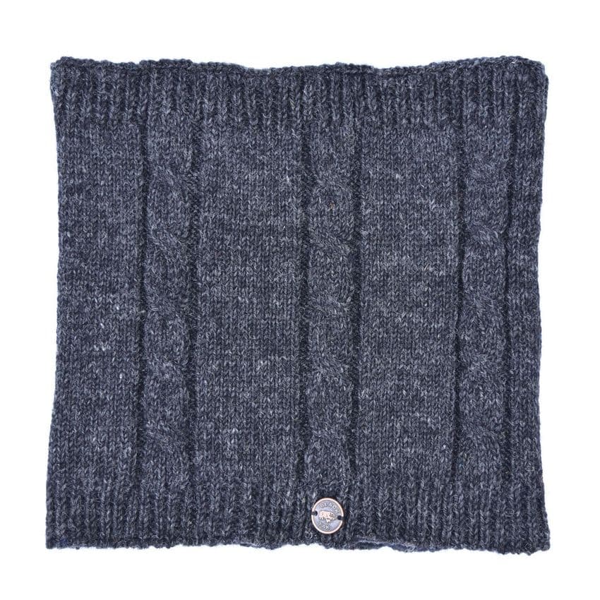 FLEECE LINED CABLE SNOOD IN CHARCOAL