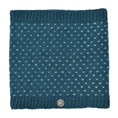FLEECE LINED TICK SNOOD IN DEEP ATLANTIC