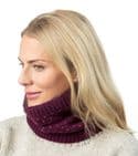 FLEECE LINED TICK SNOOD IN DEEP BERRY