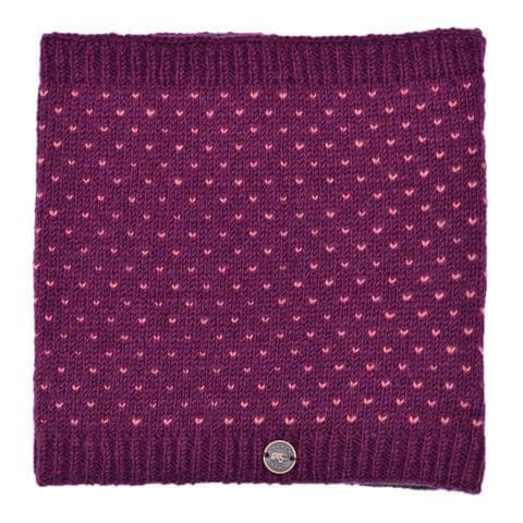 FLEECE LINED TICK SNOOD IN DEEP BERRY
