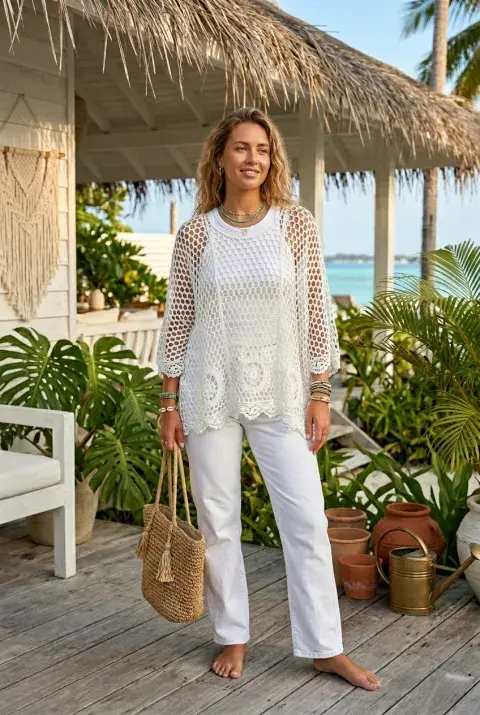 FLORAL BOTTOM CROCHET 2 IN 1 TOP