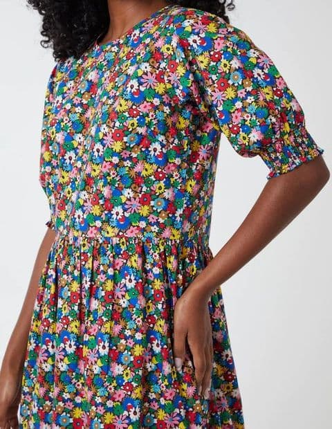 FLORAL CREW NECK DRESS MULTI