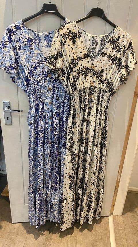 FLORAL W/ GOLD DETAIL MAXI