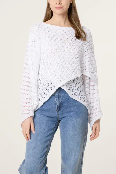 GEO CROCHET COTTON CROSSOVER JUMPER