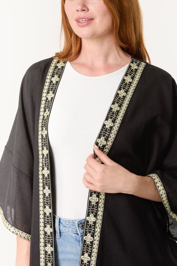 GOLD EMBELLISHED EDGE KIMONO