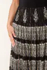 GOLD FOIL & BLACK TIERED MAXI SKIRT