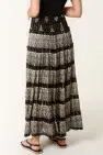 GOLD FOIL & BLACK TIERED MAXI SKIRT
