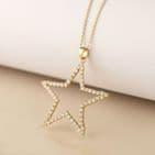 GOLD PAVE CRYSTAL STAR NECKLACE