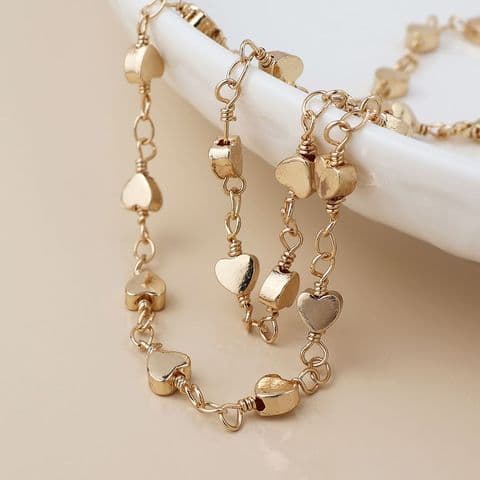 GOLD PLATE MULTI HEART NECKLACE