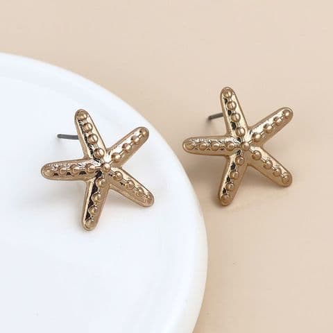 GOLD PLATE STARFISH STUD EARRINGS