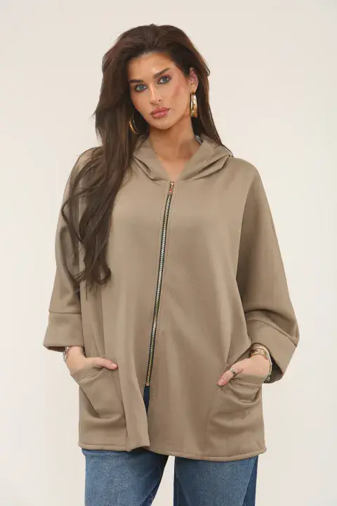 GOLD ZIP POCKET HOODED JACKET