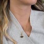 GOLDEN, BLACK AND GREY FAN NECKLACE