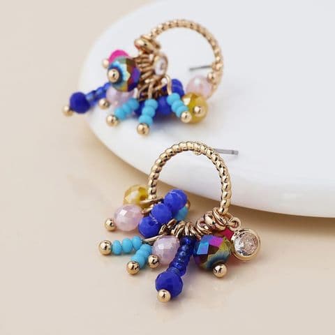 GOLDEN HOOP & BEADS EARRINGS