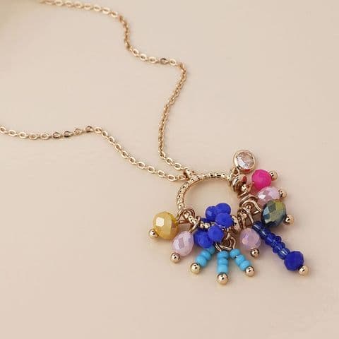 GOLDEN HOOP & BEADS NECKLACE