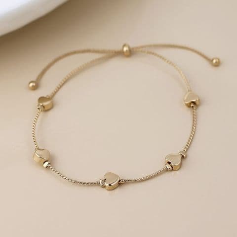 GOLDEN MULTI HEART STATION BRACELET