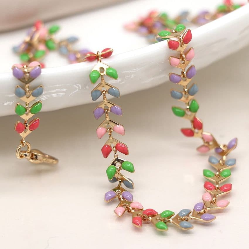 GOLDEN & PASTEL DROPLETS NECKLACE