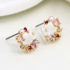 GOLDEN SHELL & CRYSTAL WREATH EARRINGS