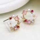 GOLDEN SHELL & CRYSTAL WREATH EARRINGS
