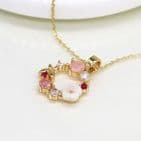 GOLDEN SHELL & CRYSTAL WREATH NECKLACE