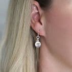 GP HEART IN SP DISC EARRINGS