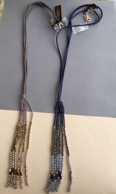 GREY AND GOLD BEAD NECKLACE