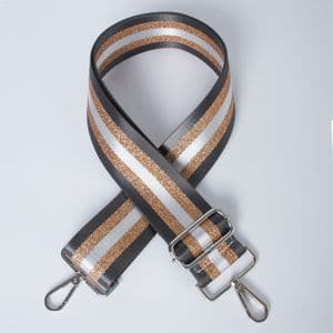 GREY/ ROSE GOLD HANDBAG STRAP PEWTER