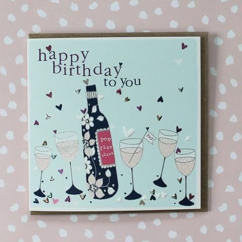 HAPPY BIRTHDAY POP FIZZ CLINK CARD