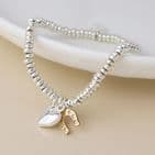 HEART & GOLDEN HORSE SHOE CHARM BRACELET