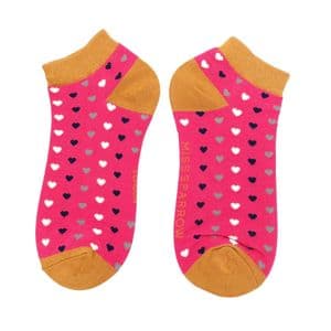HEARTS TRAINER SOCKS HOT PINK