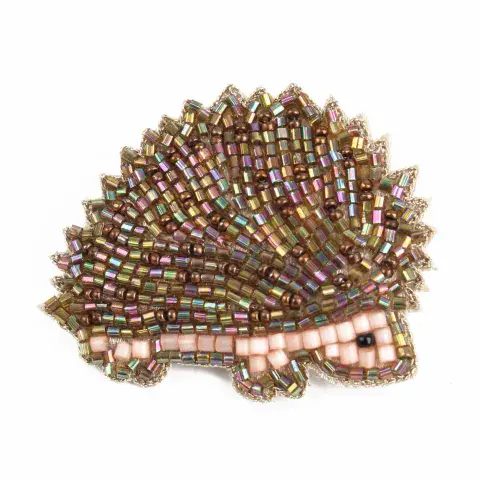 HEDGEHOG EMBROIDERED BROOCH