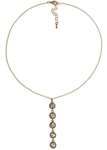 HIGH 5 CRYSTAL SILVER PLUNGE NECKLACE