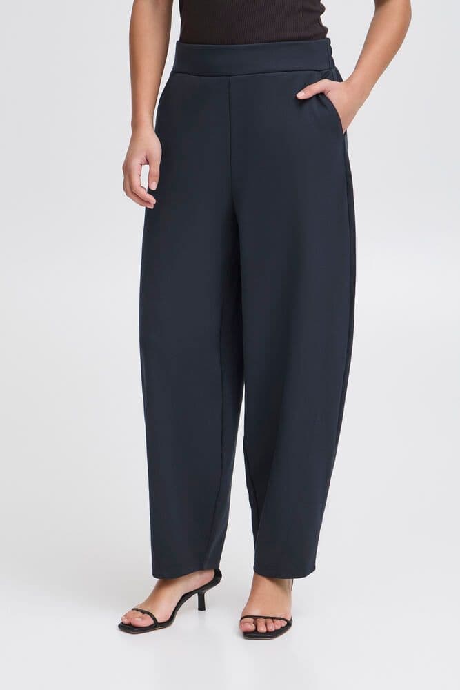 ICHI IXKATE BARREL TROUSERS NVY