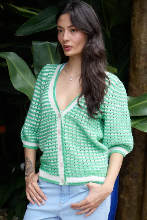 IHARDINA CARDIGAN IN GREEN