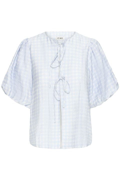 IHHETTA BLOUSE IN POWDER BLUE CHECK