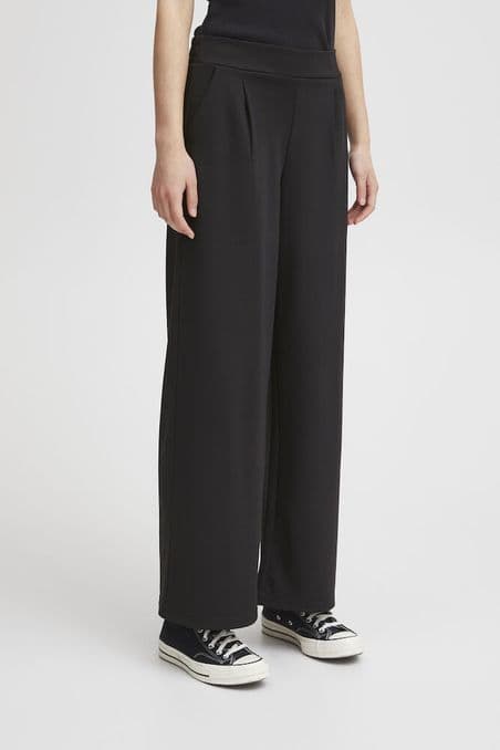 IHKATE SUS LONG WIDE PANTS BLACK