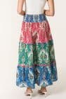 IKAT PRINT TIERED SHIRRED MAXI SKIRT
