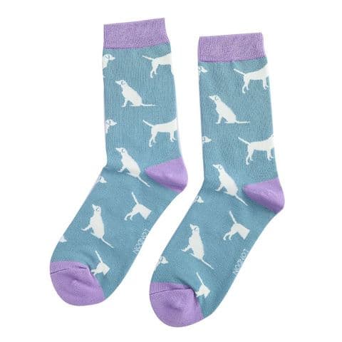 LABRADOR DOG SOCKS BLUE