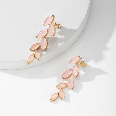 LEAF DROP EARRINGS ORANGE GOLD