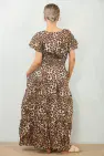 LEOPARD BUTTON DETAIL MAXI