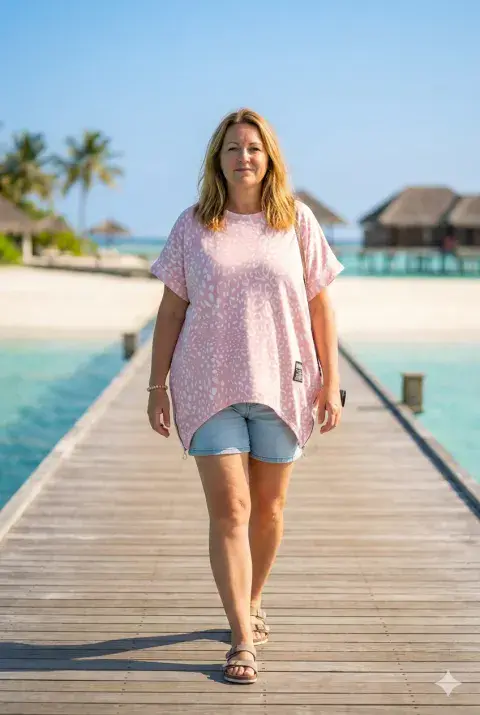 LEOPARD CAP SLEEVE OVERSIZED TUNIC