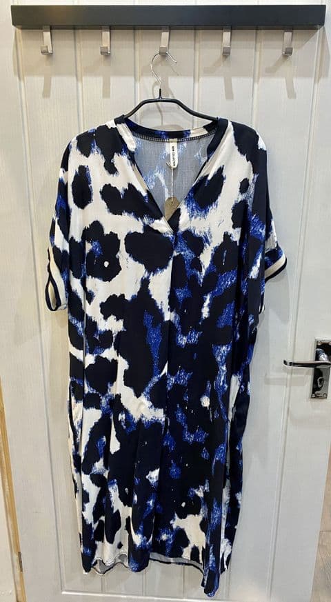 LEOPARD PRINT DRESS BLUE