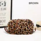 LEOPARD PRINT FAUX FUR CROSSBODY BAG