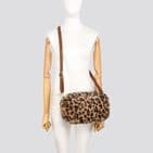 LEOPARD PRINT FAUX FUR CROSSBODY BAG