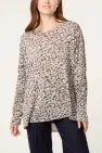 LEOPARD PRINT FINE KNIT TOP