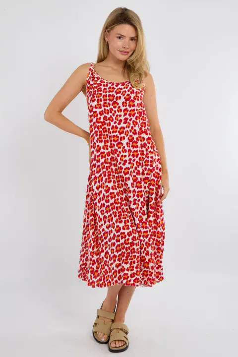 LEOPARD PRINT MIDI DRESS