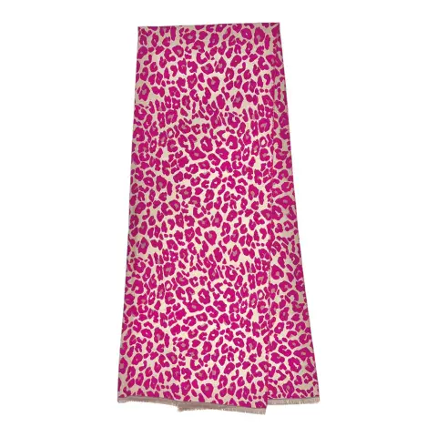LEOPARD PRINT WINTER SCARF PINK