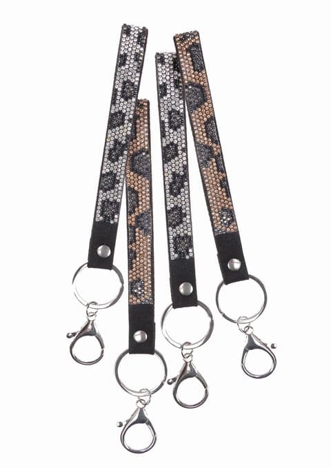 LEOPARD RHINETONE KEYRING