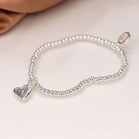 LIGHT GREY INSET HEART BRACELET